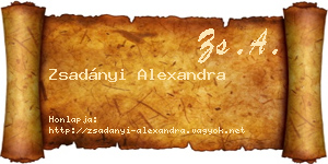 Zsadányi Alexandra névjegykártya